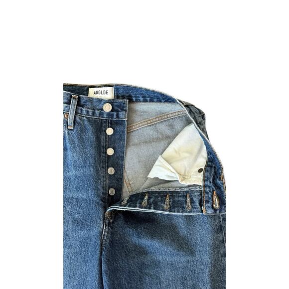 Agolde Dame High Rise Button Fly Wide Leg Jeans Control Size 25 Baggy Skater - Picture 6 of 16